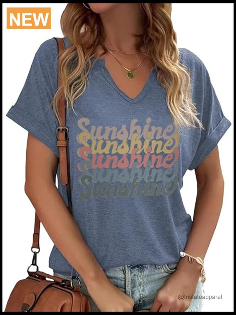 Funny Letter Print V Neck T-Shirt Short Sleeve Casual Loose Fit Women